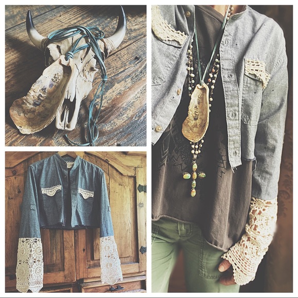 Vintage Spiderwear Jackets & Blazers - Jacket Macramé  Sleeve & wrap necklace HP🌵